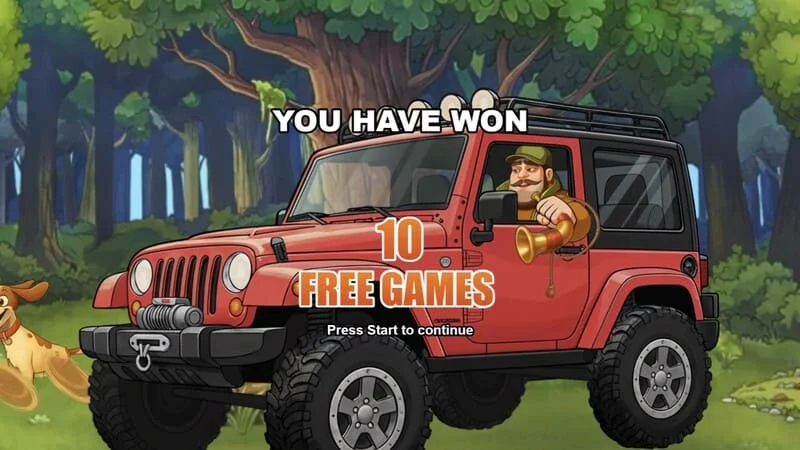 Hunt the Bucks - start av Free Games med Booster-panel och Hunter-Wild